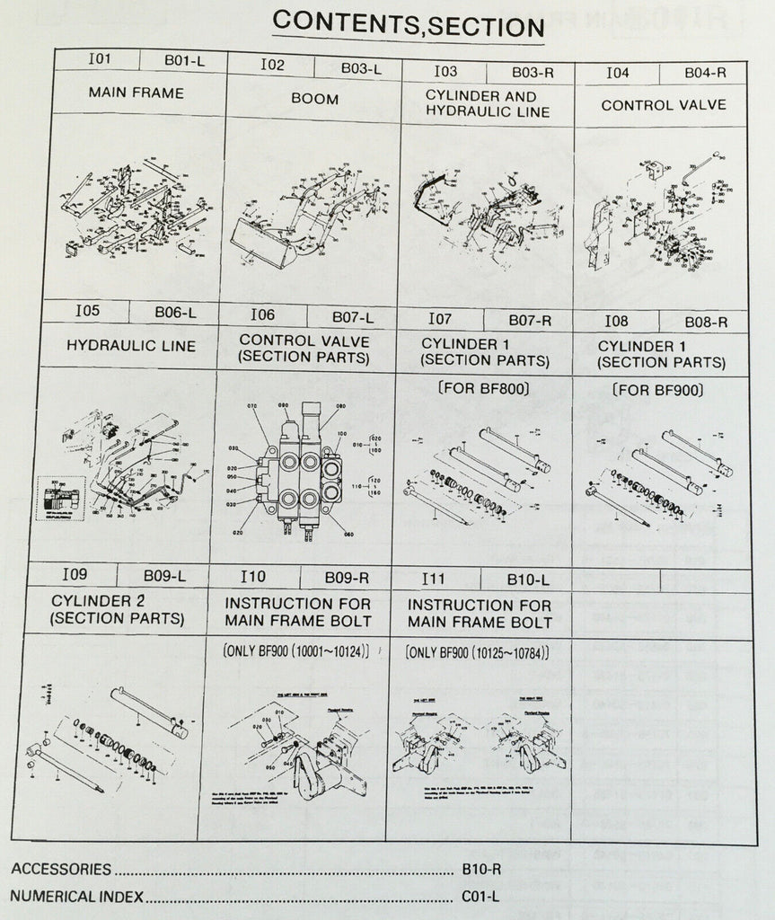 Kubota Bf400 Front Loader Parts Manual Catalog Book Assembly Schematics  Views