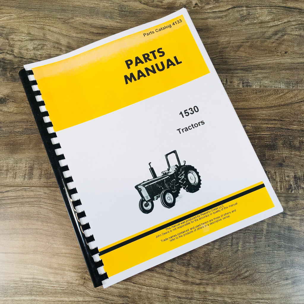 PARTS MANUAL FOR JOHN DEERE 1530 TRACTOR CATALOG ASSEMBLY EXPLODED VIE