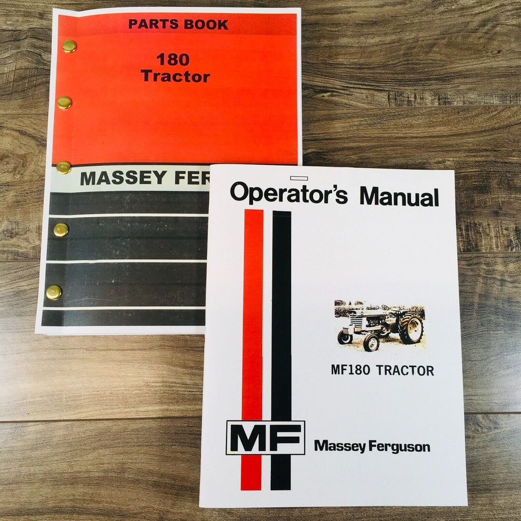 Massey Ferguson 180 Tractor Parts Operators Manual Set Owners Catalog Book MF