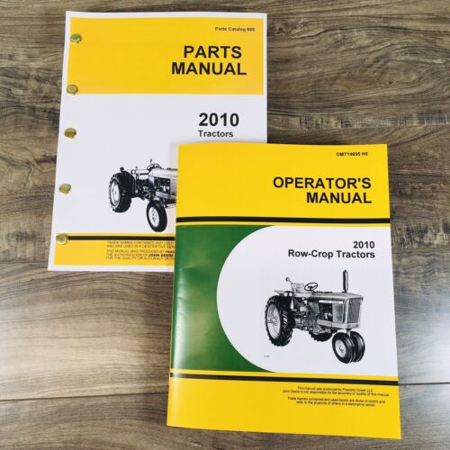 Operators Parts Manual Set For John Deere 2010 Row-Crop Tractor Owners Book JD