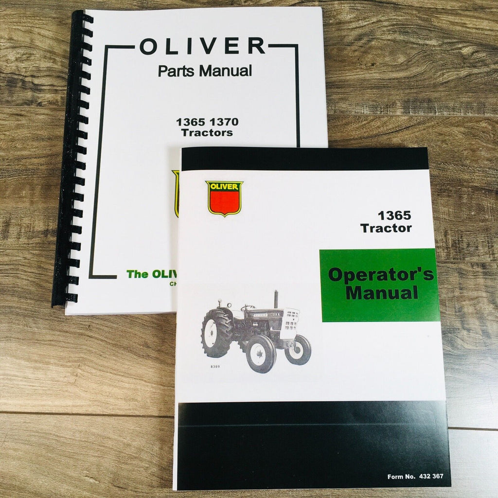 Oliver 1365 Tractor Parts Operators Manual Set Catalog Owners Book