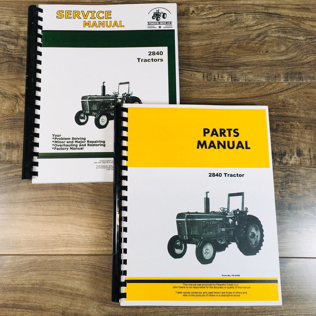 Service Parts Manual Set For John Deere 2840 Tractor Repair Shop Book Workshop