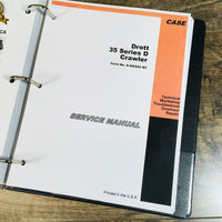 Drott Case 35D Crawler Excavator Service Manual Parts Catalog Operators Set