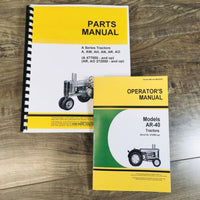 Parts Operators Manual Set For John Deere AR-40 Tractor Owners S/N 272000-UP