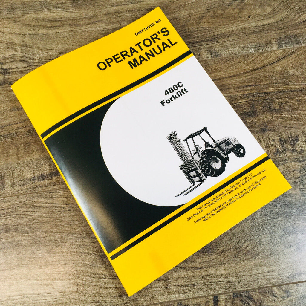 Operators Manual For John Deere 480C Forklift Owners Book Maintenance Printed