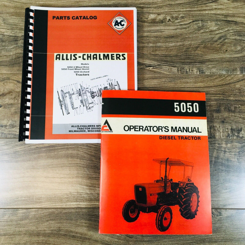 Allis Chalmers 5050 Diesel Tractor Parts Operators Manual Owners Catalog Book
