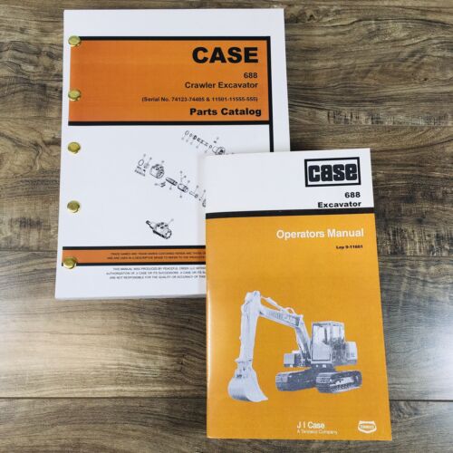 Case 688 Excavator Parts Catalog Operators Manual Owners Set PIN 11501-11555