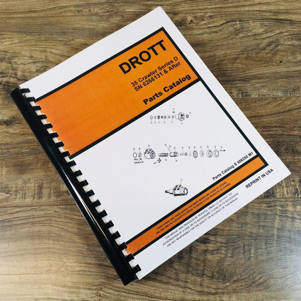 Drott Case 35D Crawler Parts Manual Catalog Book Assembly Schematic SN6266131-UP