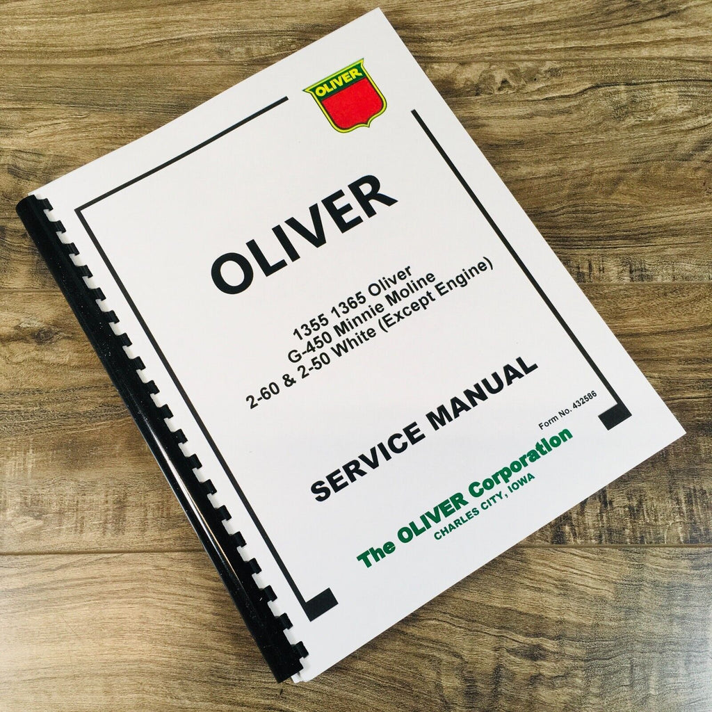 Oliver 1355 1365 Tractor Service Manual Repair Shop Technical Workshop Book