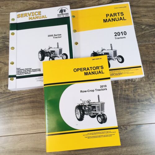 Service Parts Operators Manual Set For John Deere 2010 Row-Crop Tractor Owners