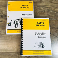 Parts Manual Set For John Deere 300 Backhoe Loader Tractor Catalog Book