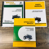 Service Manual For John Deere 200 210 212 214 Tractor Parts Operators Set 30001-