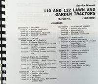 Service Manual For John Deere 110 112 Lawn And Garden Tractor Repair SN 0-100000