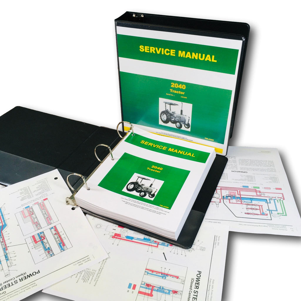 Service Manual For John Deere 2040 Tractor Repair Technical Shop S/N 0-349,999