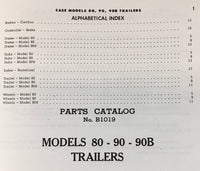 CASE 80 90 90B TRAILERS TRAILER PARTS MANUAL CATALOG EXPLODED VIEWS