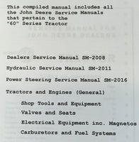 SERVICE MANUAL SET FOR JOHN DEERE 60 TRACTORS OPERATORS PARTS CATALOG REPAIR