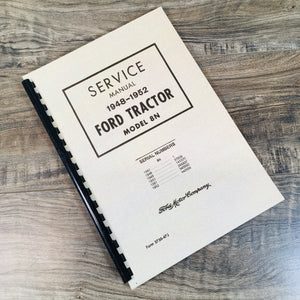 Ford 8n Tractor Service Manual Repair Shop Technical Workshop Overhaul 1948-1952