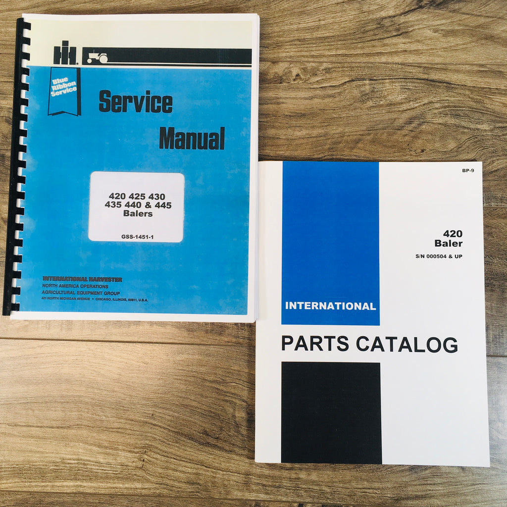 International 420 Square Baler Service Parts Manual Shop Repair Book Set Hay