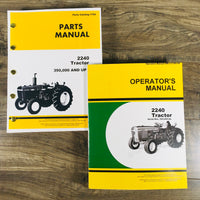 PARTS OPERATORS MANUAL SET FOR JOHN DEERE 2240 TRACTOR OWNERS SN 350,000 & UP