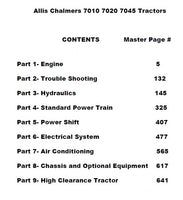 ALLIS CHALMERS 7010 7020 7045 TRACTOR SERVICE MANUAL REPAIR SHOP TECHNICAL BOOK