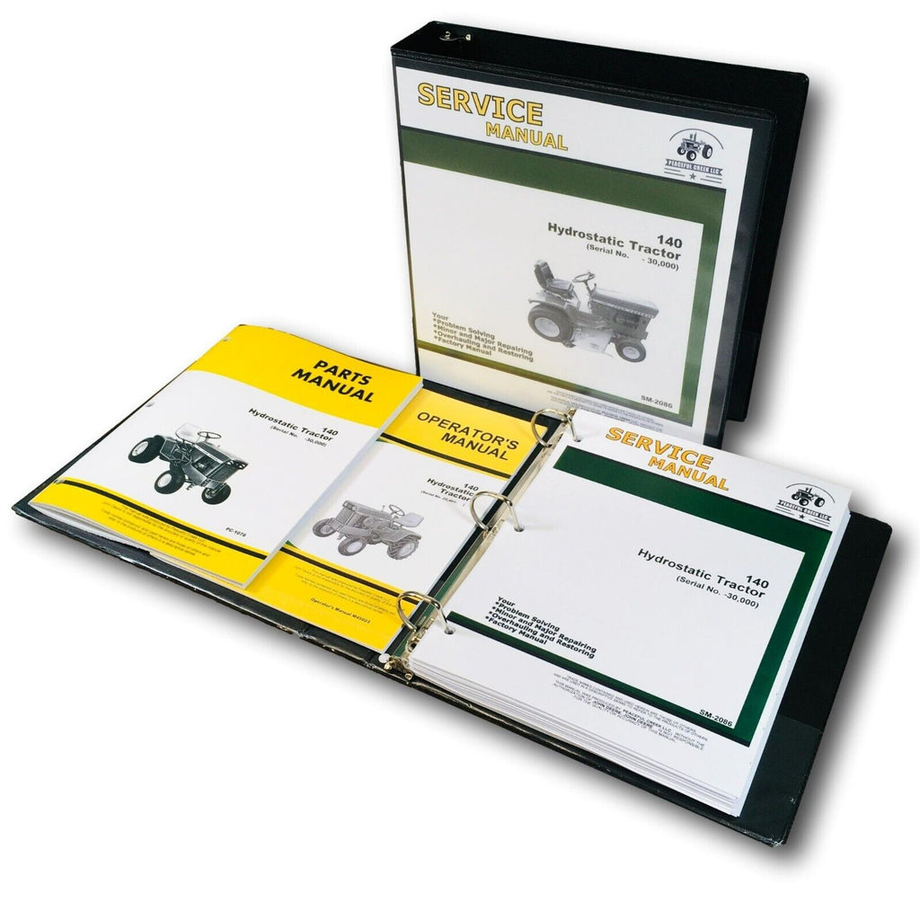 Service Parts Operators Manual Set For John Deere 140 Hydro. Tractor SN 22401-UP