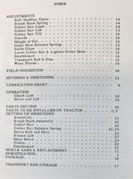 Allis Chalmers 80R Rear Mounted Mower Operators Manual & Parts Illustrations