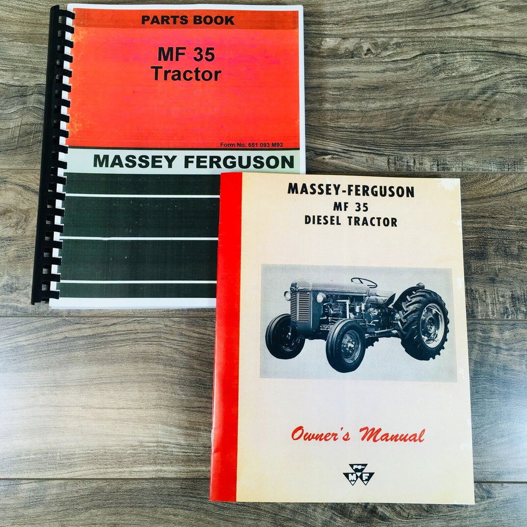 Massey Ferguson MF 35 Diesel Tractor Parts Operators Manual Set Owner Catalog