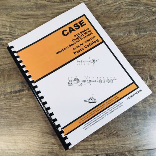 Case 930 931 Comfort King Western Special Tractors Parts Manual SN 8258382-