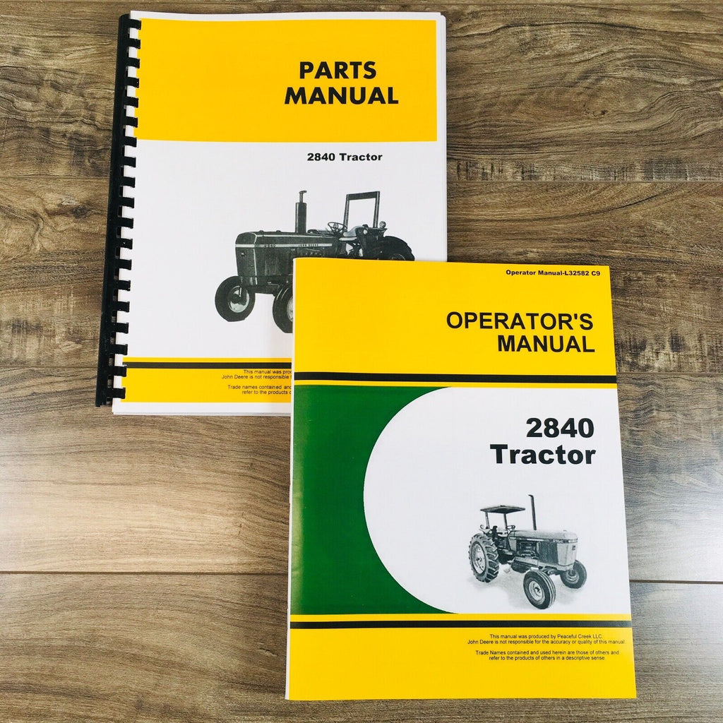 Parts Operators Manual Set For John Deere 2840 Tractor Owners Catalog Book JD