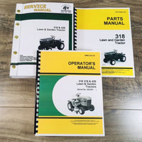 Service Parts Operators Manual Set For John Deere 318 Lawn Tractor SN 420001-up