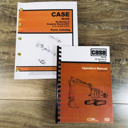 Case Drott 50D Crawler Excavator Parts Operators Manual Catalog Owners Book Set