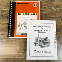 Allis Chalmers H-3 HD-3 Crawler Tractor Parts Operators Manual Set S/N 8694-UP