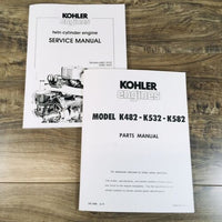 Kohler K482 K532 K582 Engine Service Parts Manual Set Repair Workshop Book