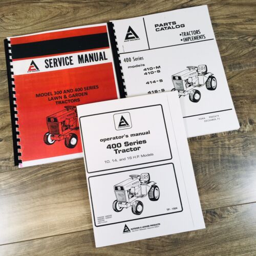 Allis Chalmers 416S 416H Lawn Tractor Service Manual Parts Operators Owners Book