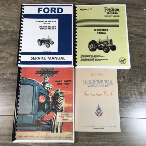 Fordson Power Major Tractor Service Parts Operators Manual Owners Set 1952-1958