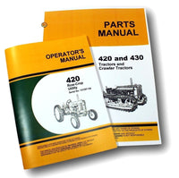 OPERATOR PARTS MANUAL SET FOR JOHN DEERE 420W 420 ROW CROP UTILITY TRACTOR OWNER SN 1313001-Up