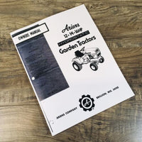 ARIENS 931008 931009 931010 HYDROSTATIC GARDEN TRACTOR OPERATORS MANUAL OWNERS
