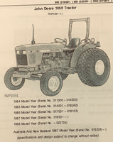 PARTS MANUAL FOR JOHN DEERE 850 950 1050 TRACTOR CATALOG ASSEMBLY SCHEMATIC VIEW