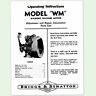 BRIGGS AND STRATTON MODEL WM ENGINE OPERATING REPAIR MANUAL OWNERS SERVICE BS &