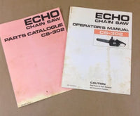LOT ECHO CS-302 CHAINSAW OPERATORS OWNERS MANUAL PARTS CATALOG CHAIN SAW LISTS-01.JPG