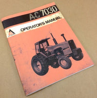 ALLIS CHALMERS AC 7030 TRACTOR OPERATORS OWNERS MANUAL DIESEL OPERATION SERVICE