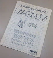 KOHLER MAGNUM M18 18HP& M20 20HP OWNERS OPERATORS MANUAL TWIN 2 CYLINDER CAST