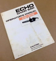 ECHO CS-302 CHAIN SAW OWNERS OPERATORS MANUAL CHAINSAW MAINTENANCE BAR OIL SPECS
