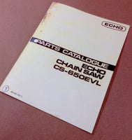 ECHO CHAINSAW CS-650EVL PARTS CATALOG MANUAL CHAIN SAW ILLUSTRATIONS LISTS