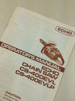 ECHO CHAIN SAW CS-400EVL CS-400EVLP OPERATORS OWNERS MANUAL CHAINSAW 2 STROKE