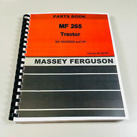 MASSEY FERGUSON 265 TRACTOR PARTS CATALOG MANUAL GAS DIESEL SN-9A349200 & UP