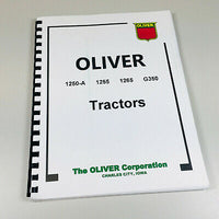 OLIVER 1250A 1255 1265 G350 TRACTOR SERVICE REPAIR TECHNICAL SHOP MANUAL