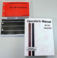 SET MASSEY FERGUSON 231 TRACTOR SERVICE REPAIR OWNERS OPERATORS MANUALS SHOP