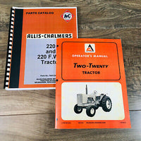 ALLIS CHALMERS TWO TWENTY 220 TRACTOR PARTS OPERATORS MANUAL SET OWNERS CATALOG
