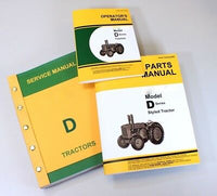 SERVICE MANUAL FOR JOHN DEERE D STYLED TRACTOR OWNERS OPERATORS PARTS CATALOG